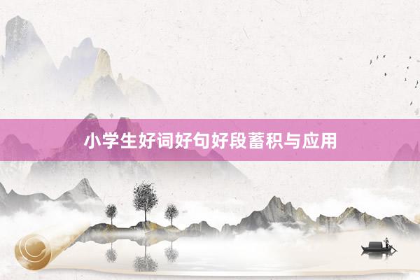 小学生好词好句好段蓄积与应用